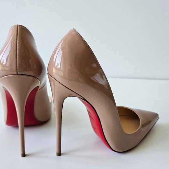 Christian Louboutin So Kate 120 Nude Patent Pumps - Picture 7 of 14